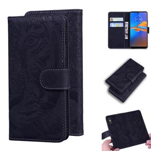 For Motorola Moto E6 Plus Tiger Embossing Pattern Horizontal Flip Leather Case with Holder & Card Slots & Wallet(Black)