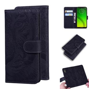 For Motorola Moto G7 Power (EU Version) Tiger Embossing Pattern Horizontal Flip Leather Case with Holder & Card Slots & Wallet(Black)