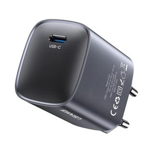 USAMS CC323 T66 45W USB-C / Type-C GaN Fast Charger, EU Plug(Gunmetal)