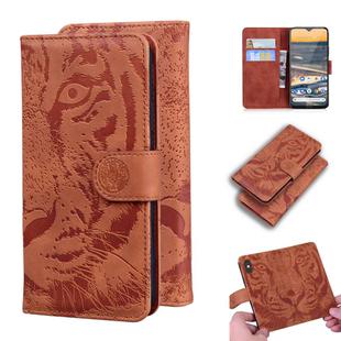 For Nokia 5.3 Tiger Embossing Pattern Horizontal Flip Leather Case with Holder & Card Slots & Wallet(Brown)