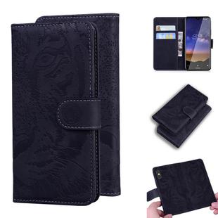 For Nokia 2.2 Tiger Embossing Pattern Horizontal Flip Leather Case with Holder & Card Slots & Wallet(Black)