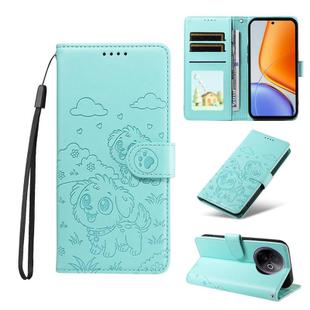 For vivo Y39 5G Embossed Heart Dog RFID Blocking Wallet Leather Phone Case(Green)