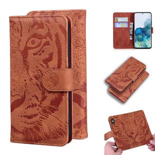 For Samsung Galaxy S20 Plus Tiger Embossing Pattern Horizontal Flip Leather Case with Holder & Card Slots & Wallet(Brown)