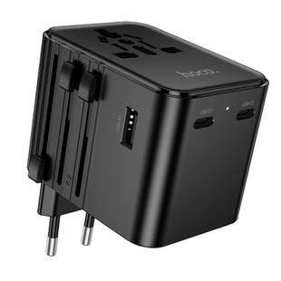 hoco AC30 17W 2 x USB-C / Type-C and 2 x USB-A 4-Ports Global Universal Travel Charger(Black)