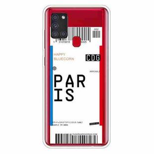 For Samsung Galaxy A21s Boarding Pass Series TPU Phone Protective Case(Paris)