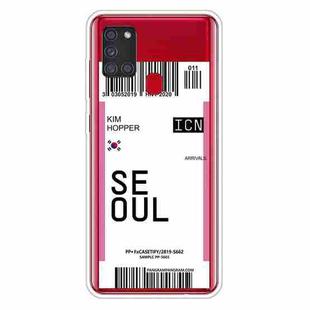 For Samsung Galaxy A21s Boarding Pass Series TPU Phone Protective Case(Flag Seoul)