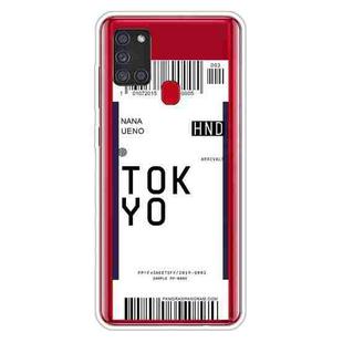 For Samsung Galaxy A21s Boarding Pass Series TPU Phone Protective Case(Tokyo)