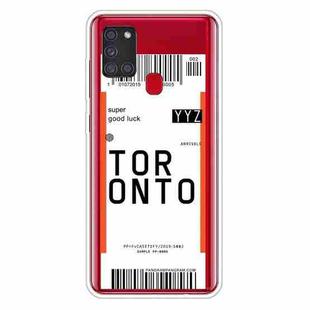 For Samsung Galaxy A21s Boarding Pass Series TPU Phone Protective Case(Toronto)