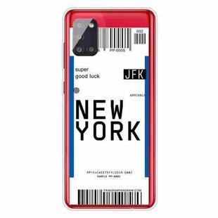 For Samsung Galaxy A31 Boarding Pass Series TPU Phone Protective Case(New York)