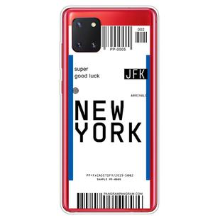 For Samsung Galaxy A81 / Note 10 Lite Boarding Pass Series TPU Phone Protective Case(New York)