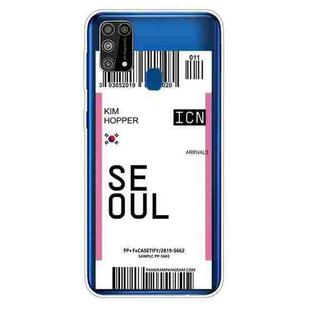 For Samsung Galaxy M31 Boarding Pass Series TPU Phone Protective Case(Flag Seoul)