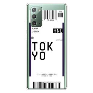 For Samsung Galaxy Note 20 Boarding Pass Series TPU Phone Protective Case(Tokyo)