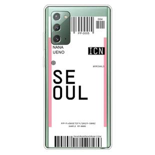 For Samsung Galaxy Note 20 Boarding Pass Series TPU Phone Protective Case(Seoul)