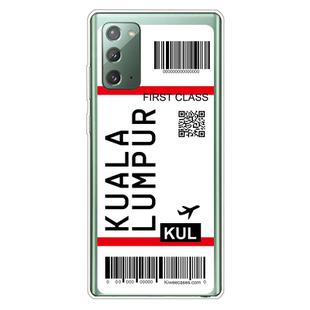 For Samsung Galaxy Note 20 Boarding Pass Series TPU Phone Protective Case(Kuala Lumpur)