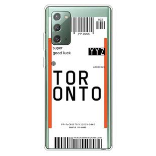 For Samsung Galaxy Note 20 Boarding Pass Series TPU Phone Protective Case(Toronto)