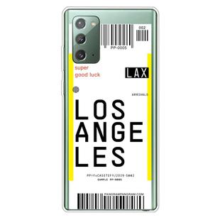For Samsung Galaxy Note 20 Boarding Pass Series TPU Phone Protective Case(Los Angeles)