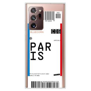 For Samsung Galaxy Note 20 Ultra Boarding Pass Series TPU Phone Protective Case(Paris)