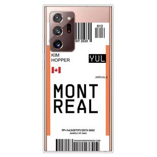 For Samsung Galaxy Note 20 Ultra Boarding Pass Series TPU Phone Protective Case(Montreal)