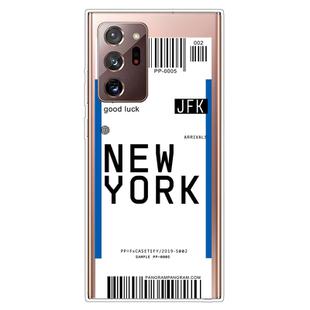 For Samsung Galaxy Note 20 Ultra Boarding Pass Series TPU Phone Protective Case(New York)