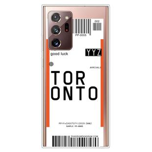 For Samsung Galaxy Note 20 Ultra Boarding Pass Series TPU Phone Protective Case(Toronto)