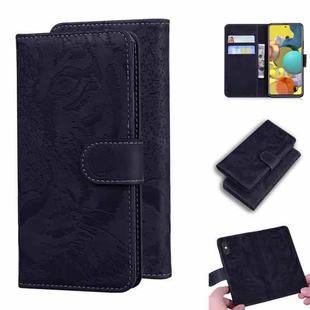 For Samsung Galaxy A71 5G Tiger Embossing Pattern Horizontal Flip Leather Case with Holder & Card Slots & Wallet(Black)