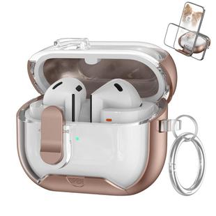 For Samsung Galaxy Buds 3 / 3 Pro Starchain Series PC Earphone Case with Stand(Rose Gold)