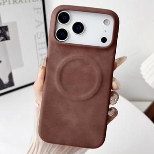 For iPhone 17 Pro Max Skin Feel Sheepskin MagSafe Magnetic Phone Case(Brown)