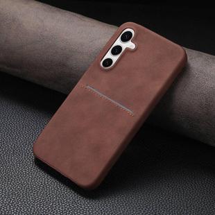 For Samsung Galaxy A15 5G Skin Feel Sheepskin Card Slot Phone Case(Brown)