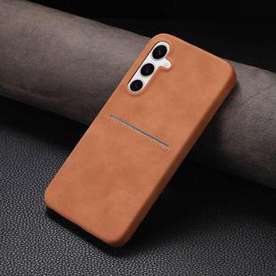 For Samsung Galaxy A15 5G Skin Feel Sheepskin Card Slot Phone Case(Yellow)