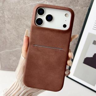 For iPhone 17 Pro Max Skin Feel Sheepskin Card Slot Phone Case(Brown)