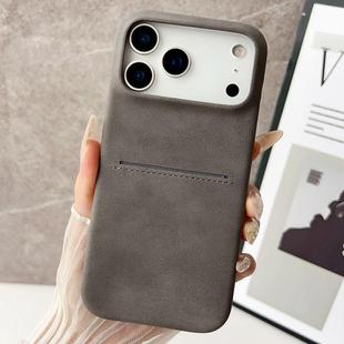 For iPhone 17 Pro Max Skin Feel Sheepskin Card Slot Phone Case(Grey)
