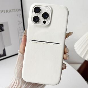 For iPhone 15 Pro Skin Feel Sheepskin Card Slot Phone Case(White)