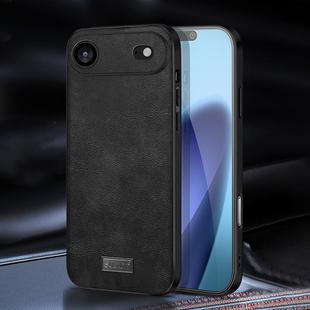 For iPhone 17 Air SULADA Shockproof TPU Hybrid Handmade Leather Phone Case(Black)