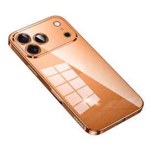 For iPhone 17 Pro Max SULADA Shine Through Series Plating TPU Transparent Phone Case(Orange)