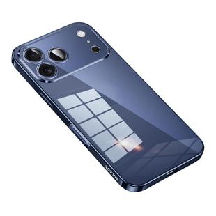 For iPhone 17 Pro Max SULADA Shine Through Series Plating TPU Transparent Phone Case(Titanium Blue)