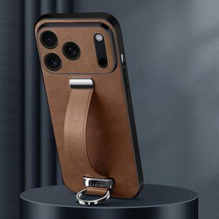 For iPhone 17 Pro Max SULADA Tide Cool Series PC Hybrid Leather Texture Skin Feel Phone Case(Brown)
