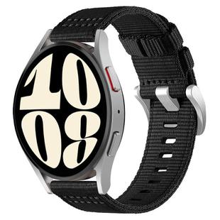 For Samsung Galaxy Watch 7 / 6 / 5 / FE xDfind Two-section Nylon Watch Band(Black)