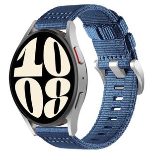 For Samsung Galaxy Watch 7 / 6 / 5 / FE xDfind Two-section Nylon Watch Band(Blue)