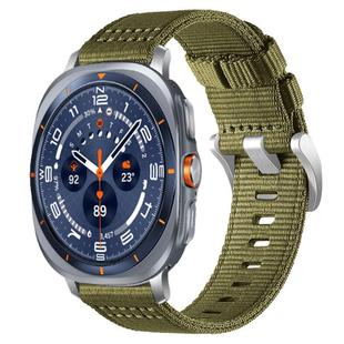 For Samsung Galaxy Watch Ultra / Ultra 2025 xDfind Two-section Nylon Watch Band(Army Green)