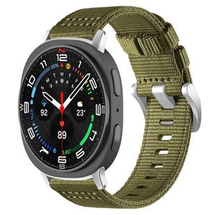 For Samsung Galaxy Watch8 / 8 Classic xDfind Two-section Nylon Watch Band(Army Green)