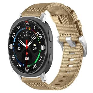 For Samsung Galaxy Watch8 / 8 Classic xDfind Two-section Nylon Watch Band(Khaki)