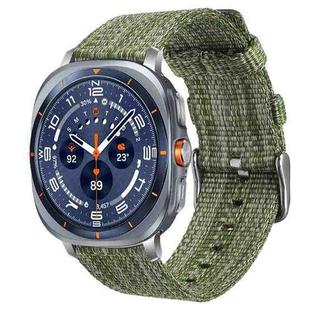 For Samsung Galaxy Watch Ultra / Ultra 2025 xDfind Nylon Canvas Watch Band(Army Green)