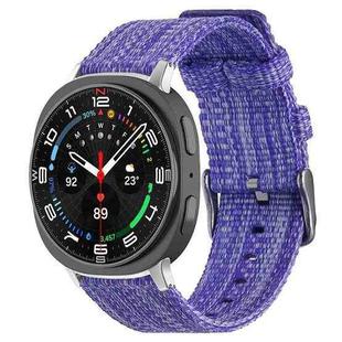 For Samsung Galaxy Watch8 / 8 Classic xDfind Nylon Canvas Watch Band(Dark Purple)
