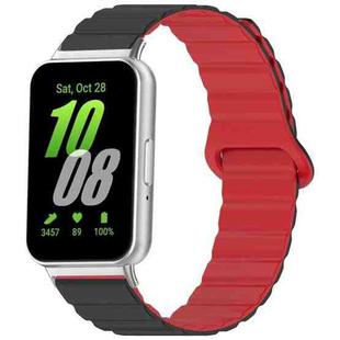 18mm xDfind Loop Magnetic Glossy Silicone Watch Band(Black Red)