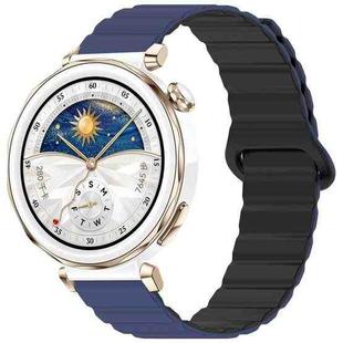 20mm xDfind Loop Magnetic Glossy Silicone Watch Band(Dark Blue Black)