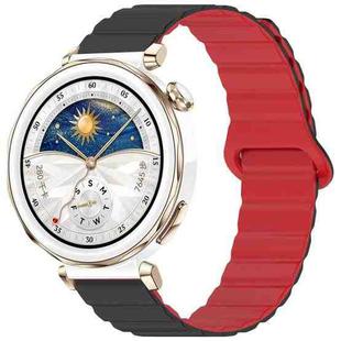 20mm xDfind Loop Magnetic Glossy Silicone Watch Band(Black Red)