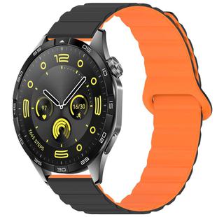 22mm xDfind Loop Magnetic Glossy Silicone Watch Band(Black Orange)