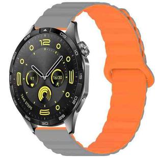 22mm xDfind Loop Magnetic Glossy Silicone Watch Band(Grey Orange)