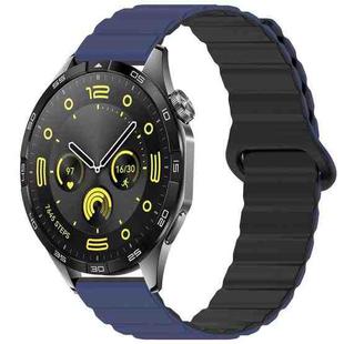 22mm xDfind Loop Magnetic Glossy Silicone Watch Band(Dark Blue Black)