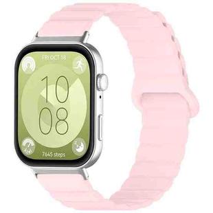 For Huawei Watch Fit4 Pro / Fit4 / Fit3 xDfind Loop Magnetic Glossy Silicone Watch Band(Pink)